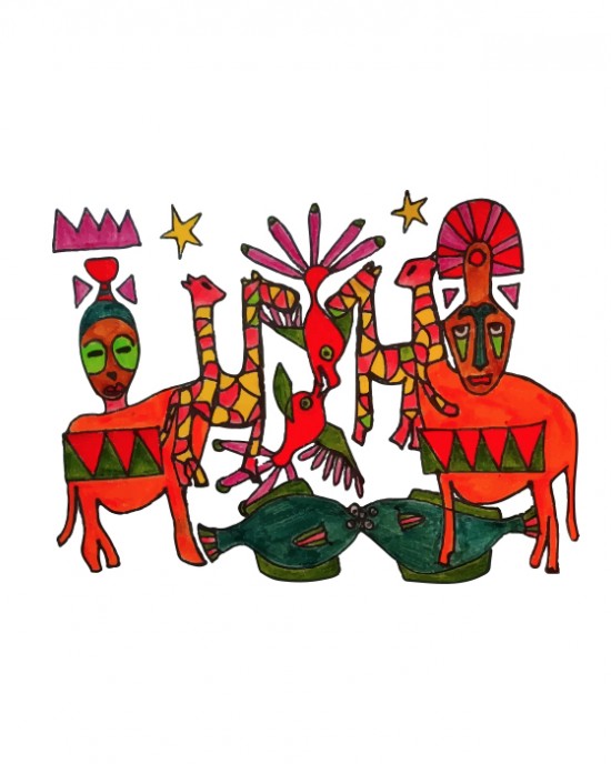 GEORGIANNA X SHAIKKO AFRICAN TEE GAN224TB1-1818