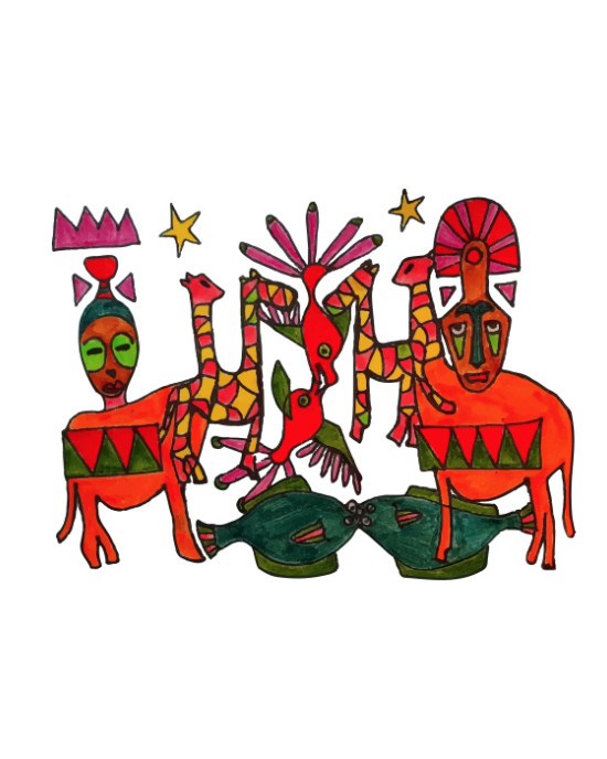 GEORGIANNA X SHAIKKO AFRICAN TEE GAN224TB1-1818